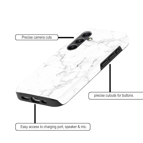 Image of COLORflow Back Cover Compatible with Samsung Galaxy A34 5G | Beautiful White Marble | Designer Printed Glossy Armoured Bumper Back Cover Compatible with Samsung Galaxy A34 5G