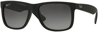 Ray-Ban RB4165 Justin Polarized Sunglasses Matte Black w/Grey Gradient (622/T3) 4165 622T3 55mm Authentic - coolthings.us