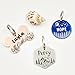 Personalized Pet ID Tags, Customizable Hexagon, Bone and Round Shapes, Multiple Designs with Mountain, Floral, and Night Sky Patterns, Stainless Steel Dog and Cat Tags (Circle)