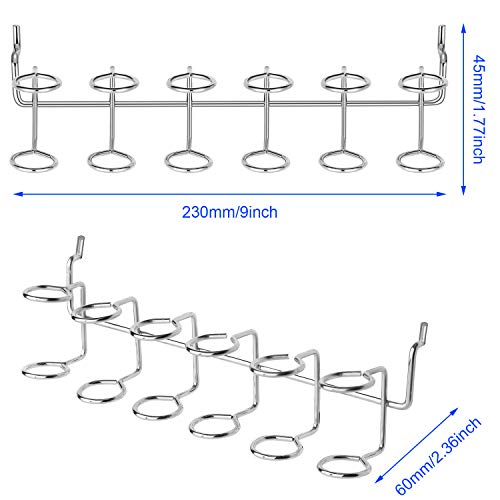 2 Pieces Six-Tool Multi-Tool Holder Accessory Pegboard Accessories Multi-Ring Tool Holder for Pegboard