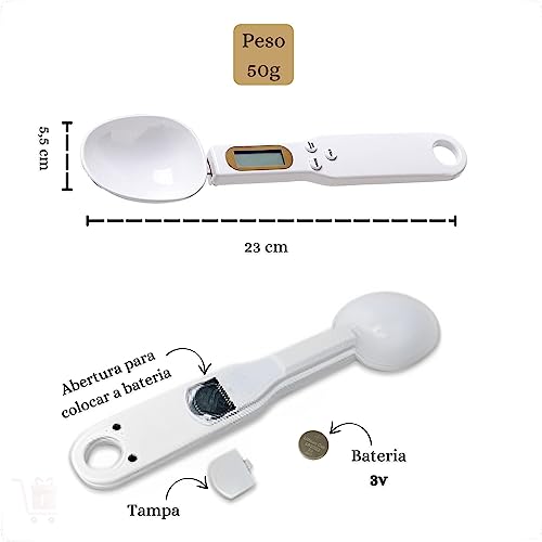Balança de alimentos portátil LCD digital medidora colher de grama eletrônica de peso de escama de c