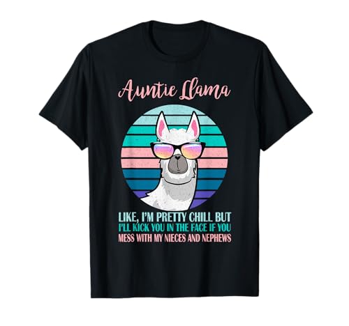 Auntie Shirts - Maglietta da donna con scritta "Auntiellama Llama" Maglietta