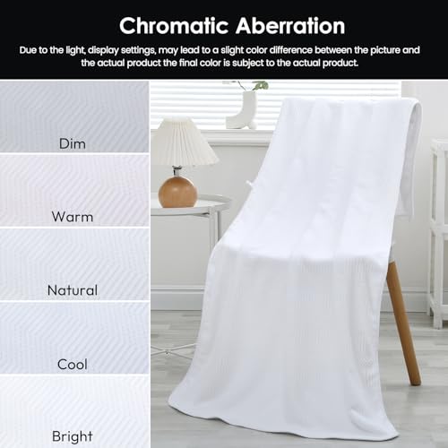 Image of JML Bath Towels Set, Large Microfiber Body Towel for Adult, 2 Pack, 30 inch x 60 inch, Oversized, Soft, Super Absorbent, Fast Drying, Use for Sport, Fitness, Yoga, Fleece Diamond Cross Grid White