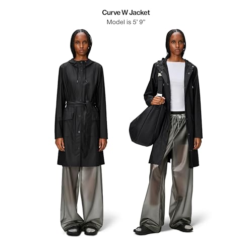 RAINS Damen Curve W Jacke Regenjacke, 01 Black, M