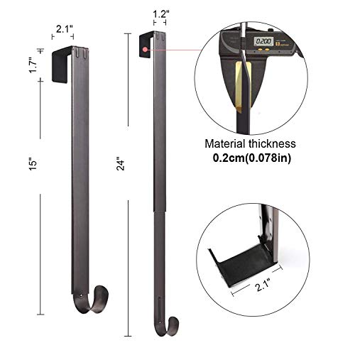 Myfolrena Wreath Hanger Adjustable Door Hanger Wreath Hanger For Front Door 15-24Inch,Over The Door Wreath Hanger, Hold Up 20Lb(Nickle-1 Pack) #TOP5