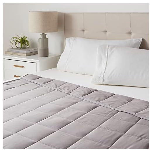 Amazon Basics All-Season Cotton Weighted Blanket - 12-Pound, 60" x 80" (Full/Queen), Dark Gray