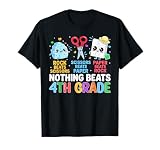 Back to School Rock Paper Scissors 4th Grade Bot Girl Kids T-Shirt
