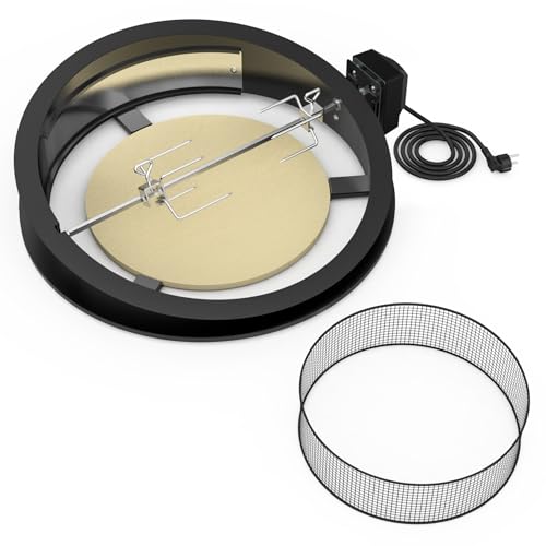 onlyfire Tourne Broche Barbecue Kit avec D'anneaux à Pizza pour Weber 57 cm Kettle Charcoal Grill, pour Rôtir du Poulet et Cuire des Pizzas, avec Moteur,...