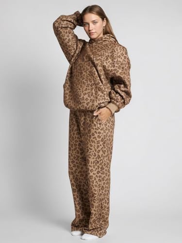 Cheetah Print 2 Piece Outfits For Women with Pockets2