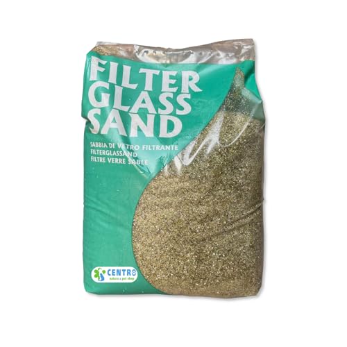 Centro Natura & Pet shop Sabbia di Vetro Filtrante per Pompa Filtro Piscina Granulometria 0,4-1,6mm Confezione da 20kg