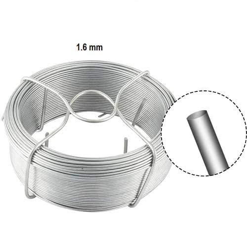 CABLEPELADO Alambre de Hierro Galvanizado, Alambra Floral, Alambre de Manualidades, Rollo Alambre de Acero plastificado, Alambre Atar Flexible, Alambre Bricolaje, Diámetro 1.6 mm, Longitud 25 Metros