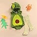 Gureui Newborn Baby Girl Boy Halloween Costumes Animal Fruit Hooded Romper Onesie Toddler Infant Zipper Outfit (B Green Avocado, 0-6 Months)