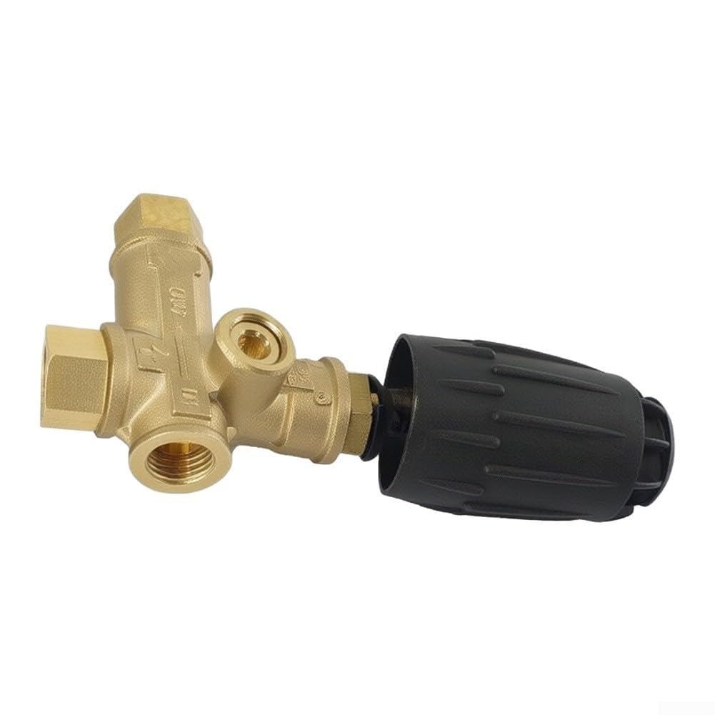 Valvola di scarico Vrt3-310 in ottone compatibile con unità Annovi, dotata di manopola facile da regolare, valutazione 4500 Psi, capacità 10,5 Gpm, porte femmina da 3/8 pollici, costruito per attività