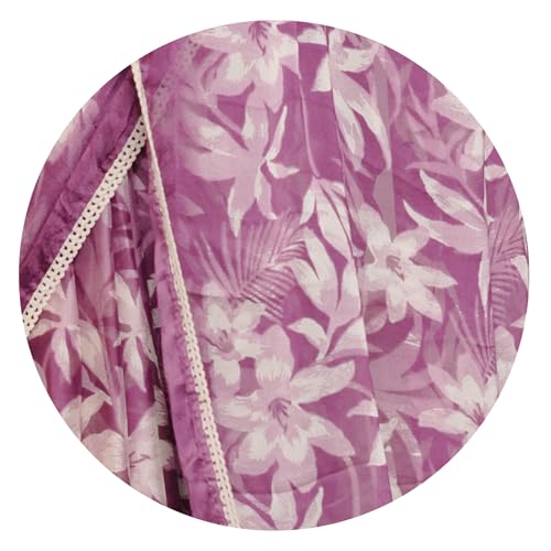 Image of MIRCHI FASHION Saree for Woman Georgette Floral and Leaf Printed | Elegant Farewell and Ceremonial Women's Sari with Blouse Piece
