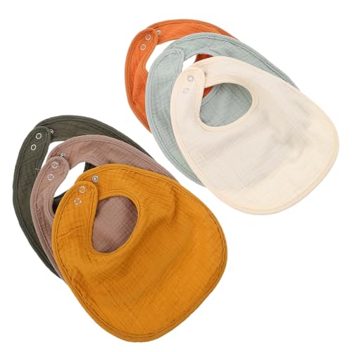 LOORGVEL Baberos para Bebés Tipo Bandana de Algodón Doble Capa Absorbentes y Suaves 6 Unidades Surtidas Broches Ideales para Controlar Baba y Eructos en Recién Nacidos y Pequeños
