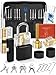 Produktbild FAHEFANA 38-teiliges Lockpicking Set, [2024 Schwierigkeit Upgrade] Dietrich Set in Kreditkartengröße mit 4 Transparente Schlösser, Anleitung zum Schlossöffnen für Anfänger und Profis
