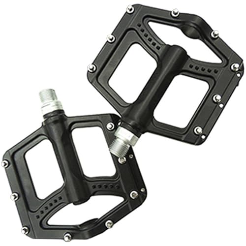 Pédales de vélo VTT 9/16" noires à trois roulements et plate-forme antidérapante