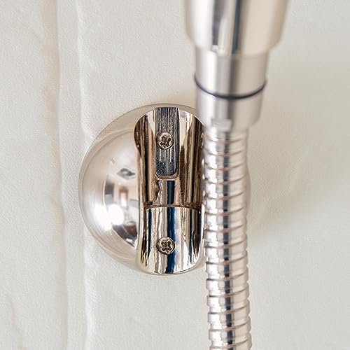 Image of Camco Complete RV /Marine Shower Head Kit | Features Convenient On /Off Switch for Water Efficient Showers | 5 Spray Patterns | Brushed Nickel (43747)