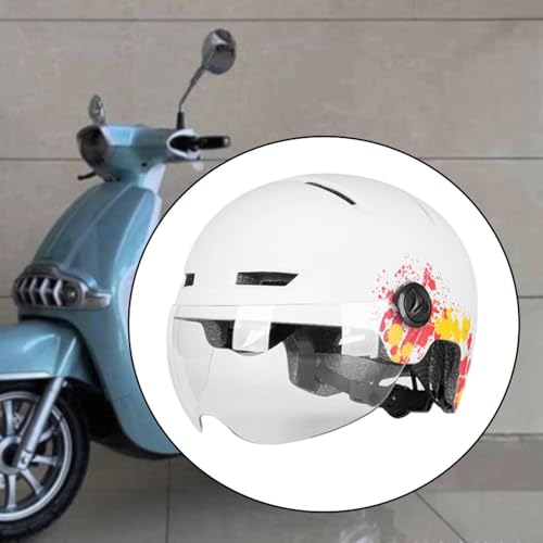 YIJU Capacete de bicicleta elétrica, equipamento de proteção com luz e viseira, circunferência da ca