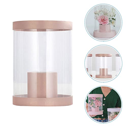 Alipis 3 Pcs Arrangement Jewelry Cm Cylindrical Day Countertop Bag Material Organizer Bags Decor Display Paper Pots And Pink Wrapping Clear Round Valentines Stand Florist #TOP2