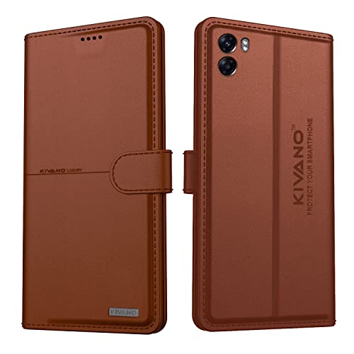 Image of KIVANO Oppo A77 4G Professional Series Wallet Case | Luxurious Design | Premium | PU Leather Flip Case Back Cover - Brown