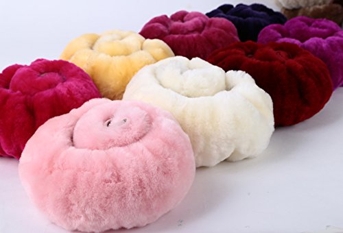 U&M Car Stretch-On Steering Wheel Cover Soft Australian Natural Sheepskin Luxurious Wool Vehicle Non-Slip Wheel Cushion Protector Available For 35Cm-43Cm #TOP6