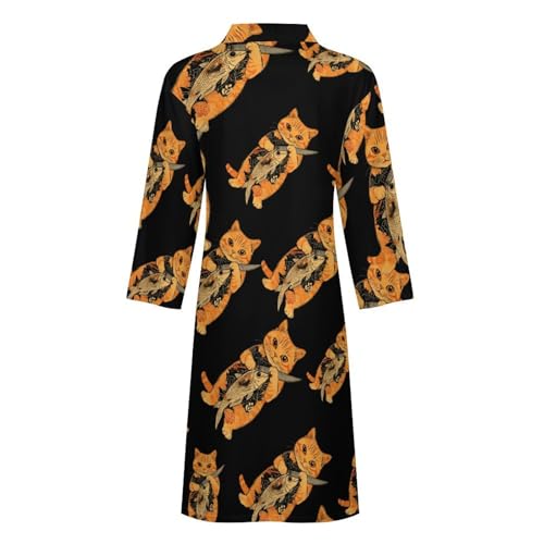 Bata de baño para hombre de manga larga ropa de dormir ligera suave 6