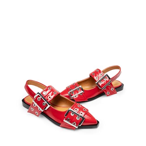 DREAM PAIRS Women's Slingback Ballet Flats, Pointed Toe Buckle Comfortable Dress Slip-on Flat Shoes4