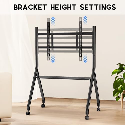 Image of Smart Board Stand with Wheels, 55 /65 /75 /86'' Interactive Whiteboard Stand, Mobile Stand with Four Lockable Wheels, COOLHOOD Stable and Easy to Move for Home Office School Classroom (Only Stand)