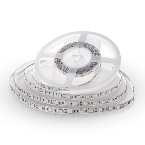 V-TAC Striscia Led da Interno SMD 5050 11W - 5 Metri - Striscia LED Adesiva per Casa, Cucina, Camera, Ambienti Interni - Luce Bianco Calda 3000k - Striscia LED Adesiva per Casa, Cucina, Camera - 12V