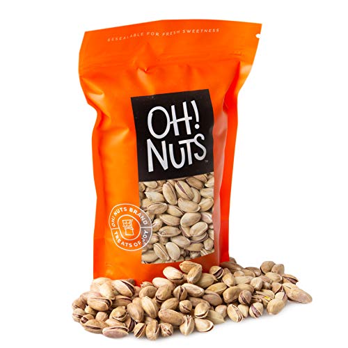Oh! Nuts Turkish Antep Pistachios- Freshly Roasted & Lightly Salted | Packed in 1 LB Resealable Bulk Bag | Healthy Protein Snack, Kosher,All Natural, Keto Friendly