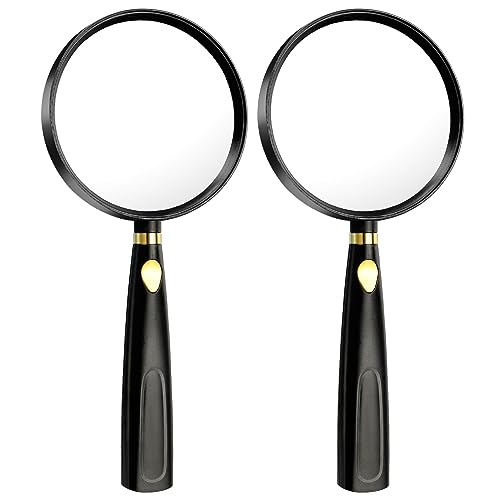 拡大鏡 2個 手持ち式読書拡大鏡 90mm 5倍 ポータブル 読書修復 観察用