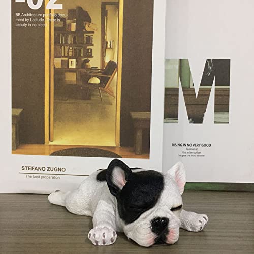 Artgenius Dog Collection- 5.9" French Bulldog Statue Bulldog Figurine Small,Lying (White Panda) #TOP4