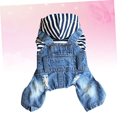 Vêtements pour animaux à capuche rayés jean Angoily XL