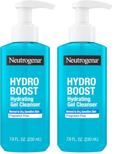 Image of Neutrogena Hydro Boost Face Wash,Fragrance Free,Hydrating Facial Cleanser with Hyaluronic Acid,Daily Foaming Face Wash & Makeup Remover,Hypoallergenic Gel Cleanser,7.8 fl. oz,(Pack of 2)