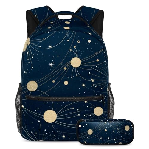 Cartable grande capacité Art Constellation Starry 69 avec trousse