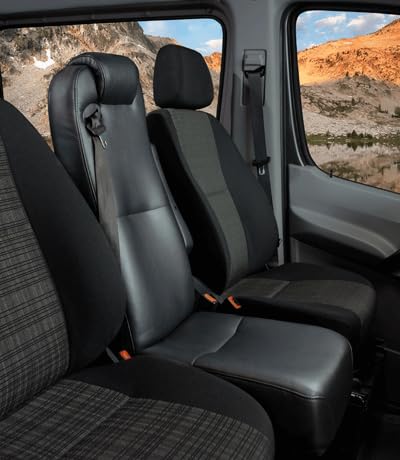Sprinter Van (2007-2018, 2019+) Jump Seat with Quick-Release Base & Integrated 3-Point Seatbelt, 2.5 Density Foam, Padded Headrest