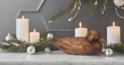 image for Hymmah Wooden Texture Duck Home Decor Statue Rustic Home Decorations f