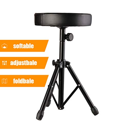 Mauccau Drum Throne adujutable and softable Padded Drum Seat,Stable Drumming Stools with Rubber Feet, for Drmmers Adults and Kids.