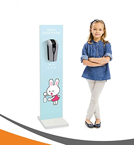 MyMAXXI | Hand Desinfektionsmittelspender Station Sensor Kids Kinder Hase Spender Desinfektion Set 1x 1L Desinfektionsmittel stehend automatisch | touchless Disinfection Desinfektionsspender