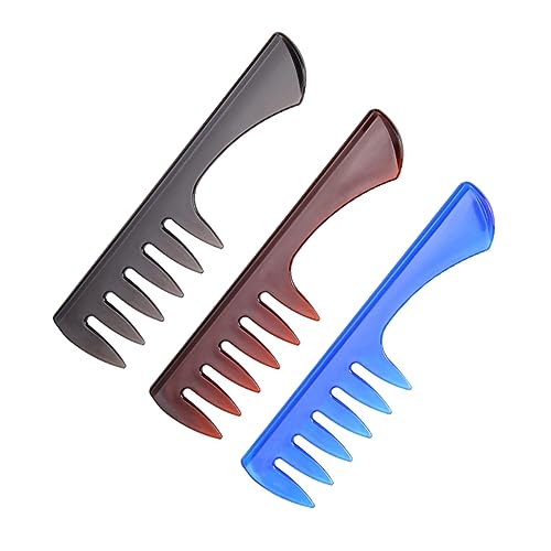Ipetboom メンズヘアコーム 幅広歯 ヘアスプレーコーム 頭皮マッサージ用 男性用 美容アクセサリー 持ち運びに適したヘアスタイリング ホーム 理髪店用 3個セット