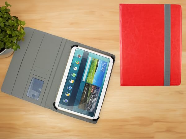 Emartbuy Custodia Universale Per Tablet 7-8 Pollici Con Portafoglio, Penna Stilo Inclusa - Pelle PU, Porta Carte