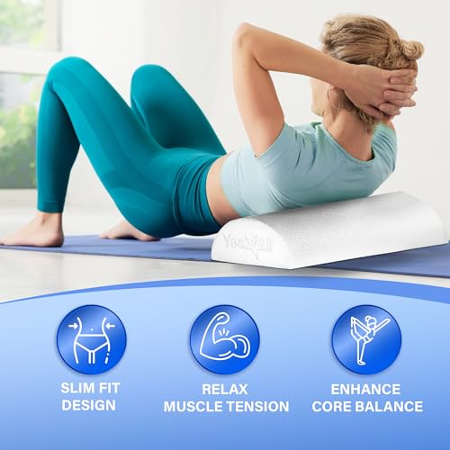 Image of Yes4All Medium Firm Half Foam Rollers for Post-Workout Relaxation, 12 /18 /24 /36 inch PE Foam Roll for Back Massage & Yoga Exercise