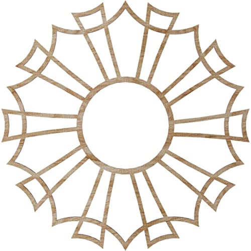 Image of Ekena Millwork 24 inchOD x 8 1 /2 inchID x 1 /4 inchT Augustus Wood Fretwork Pierced Ceiling Medallion, Red Oak