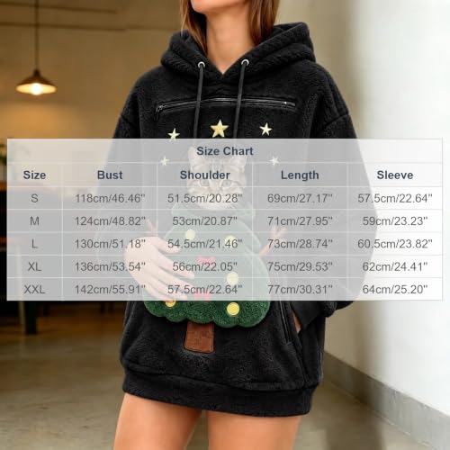 Womens Christmas Pullover Sweaters Cute Pet Pouch Winter Fleece Hoodies - image 4