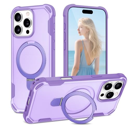 Coque iPhone 16 Pro Max violette avec anneau MagSafe intégré Fingic