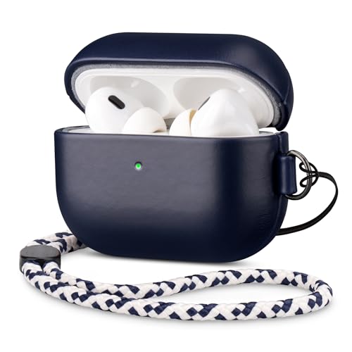 Étui en cuir véritable Maogoam pour AirPods Pro 2 avec cuir ciré patiné unique