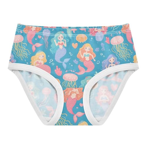 Wusikd Mermaids Heart Girls' Underwear Cotton Jellyfish Girls Briefs Soft Toddler Underwear 2T