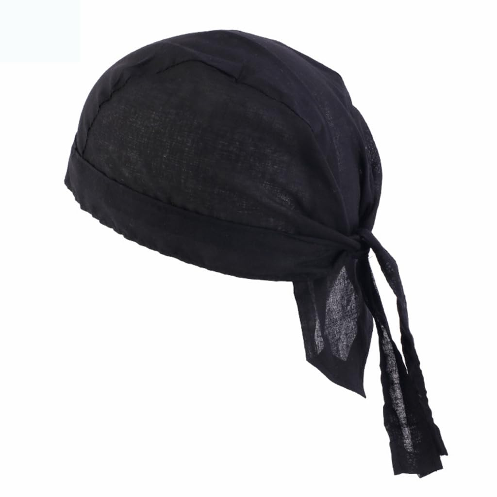 Sodeber Women's Black Bk Multipurpose Chefs Hat Adjustable Bandana Design Kitchen Cooking Headgear For Restaurant Bakery
