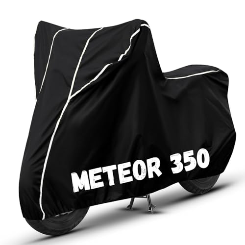 Image of Bike Cover for Meteor 350 100% Waterproof, Dustproof & Scratch Resistant| Fully Bottom Elastic UV Resistant Heavy Duty Body Cover | All Weather Outdoor Use